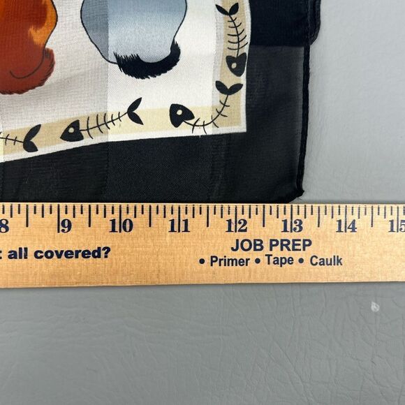 Women’s cartoon cat poly scarf. Colorful. Cat Lovers. feline. Super cute. - Picture 2 of 6